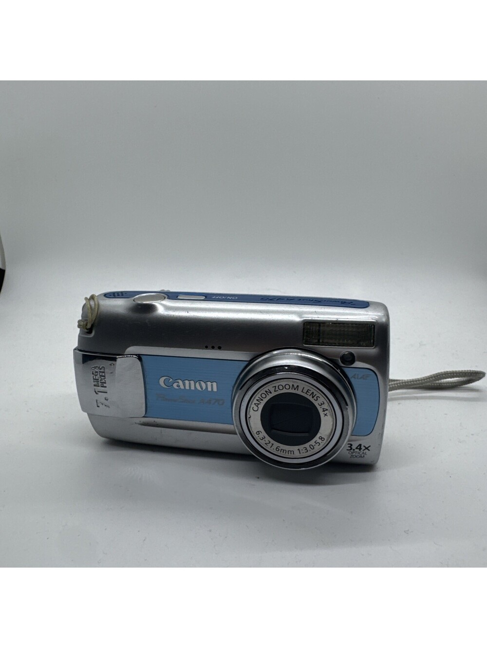 Canon PowerShot A470 7.1MP Compact Digital Camera Tested Working Blue